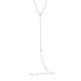 0.07ct 14k White Gold Diamond Triangle Lariat Necklace